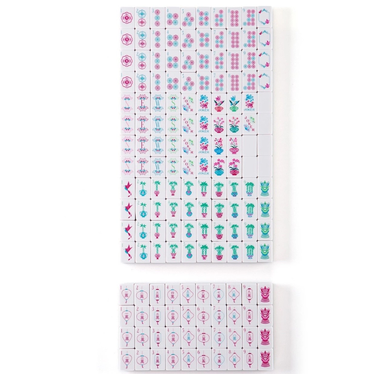American Mahjong Tiles 160-Piece Acrylic 4-Layer Emerald Green + Storage bag