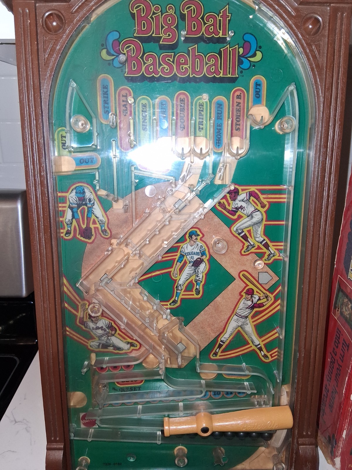 Vintage 1975 Mattel Big Bat Baseball Game Arcade/Pinball Style Complete Working*