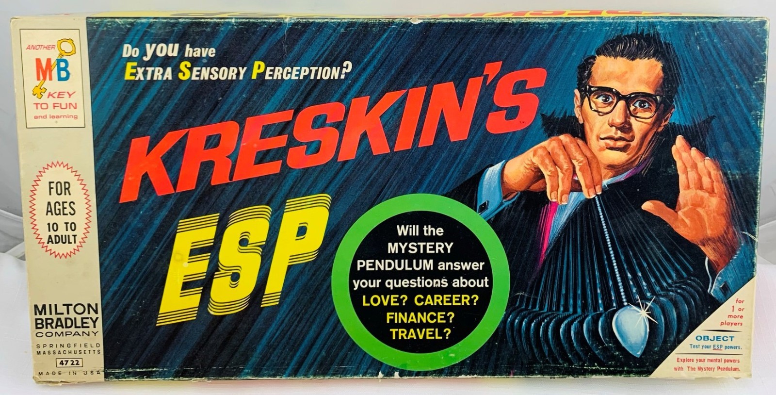 1967 Kreskin’s ESP Game by Milton Bradley Complete in Very Good Cond FREE SHIP