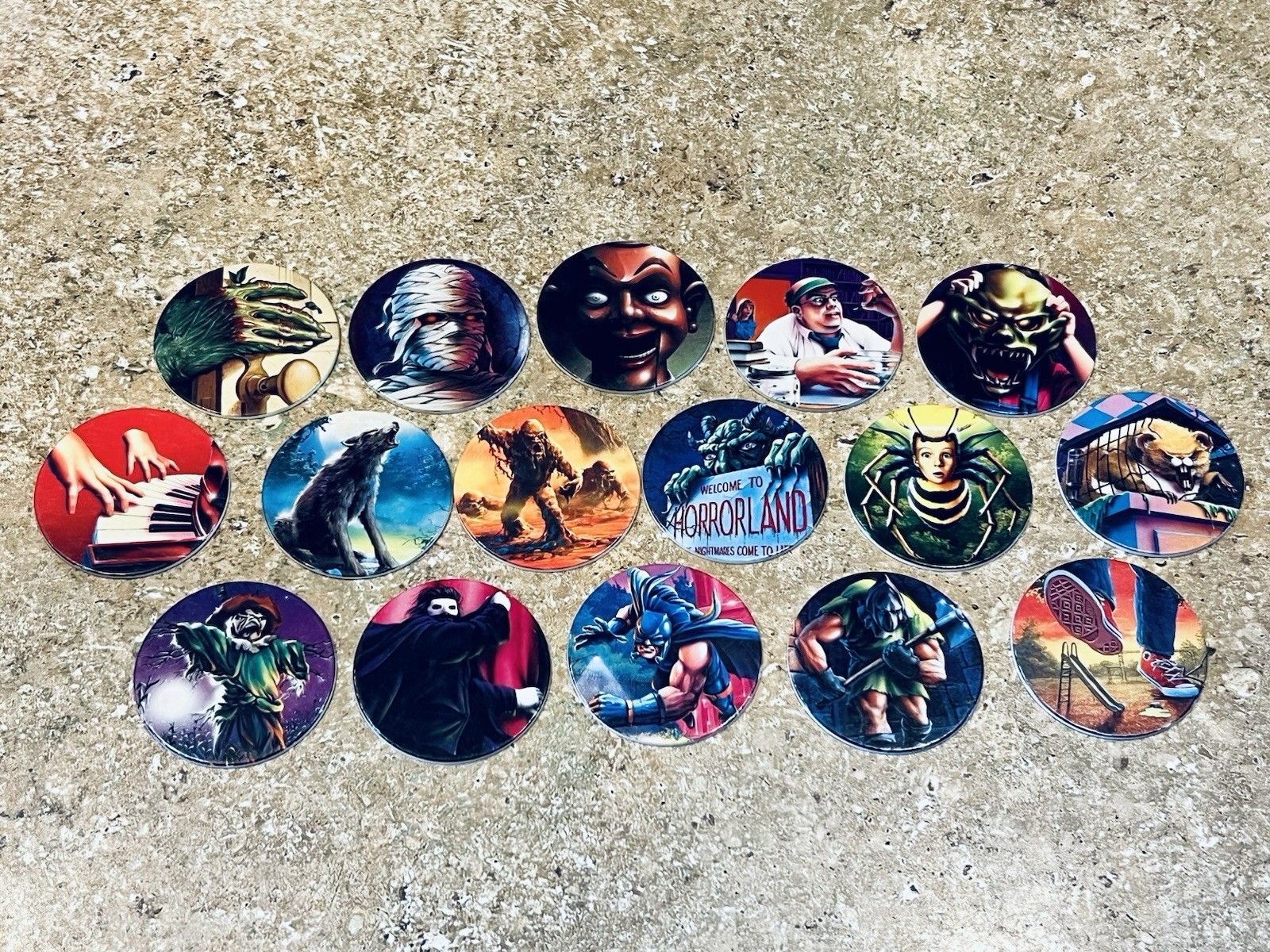 Assorted Goosebumps Vintage Pogs Lot Of 16,
