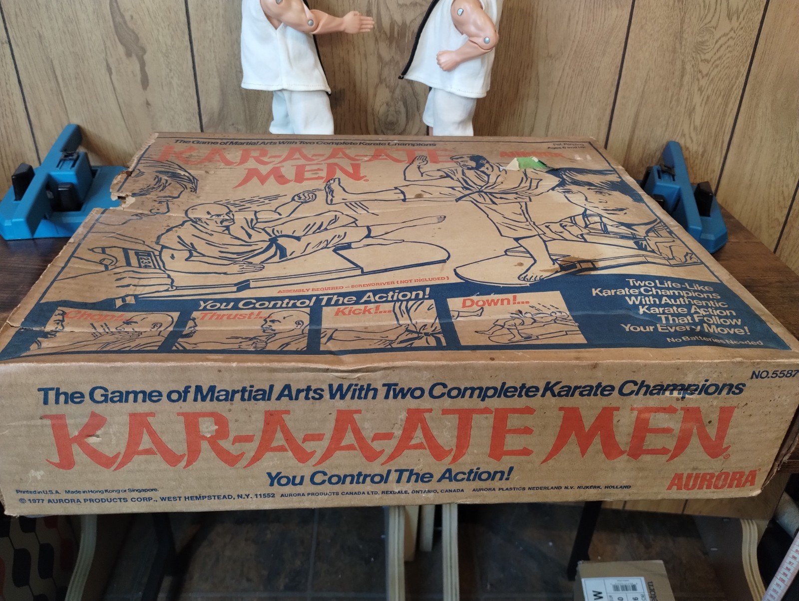 Vintage 1970s Aurora Kar-A-A-A-Te Men Karate Action Game w/ Box Tested