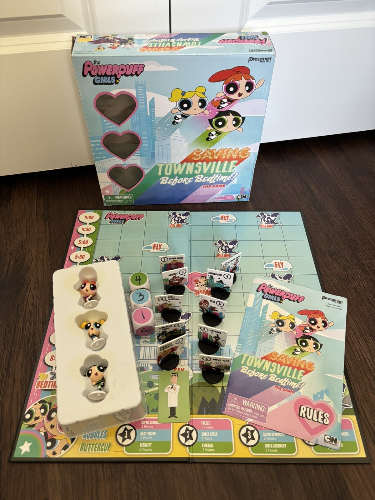 Powerpuff Girls Board Game Saving Townsville Before Bedtime Cartoon Network 2016