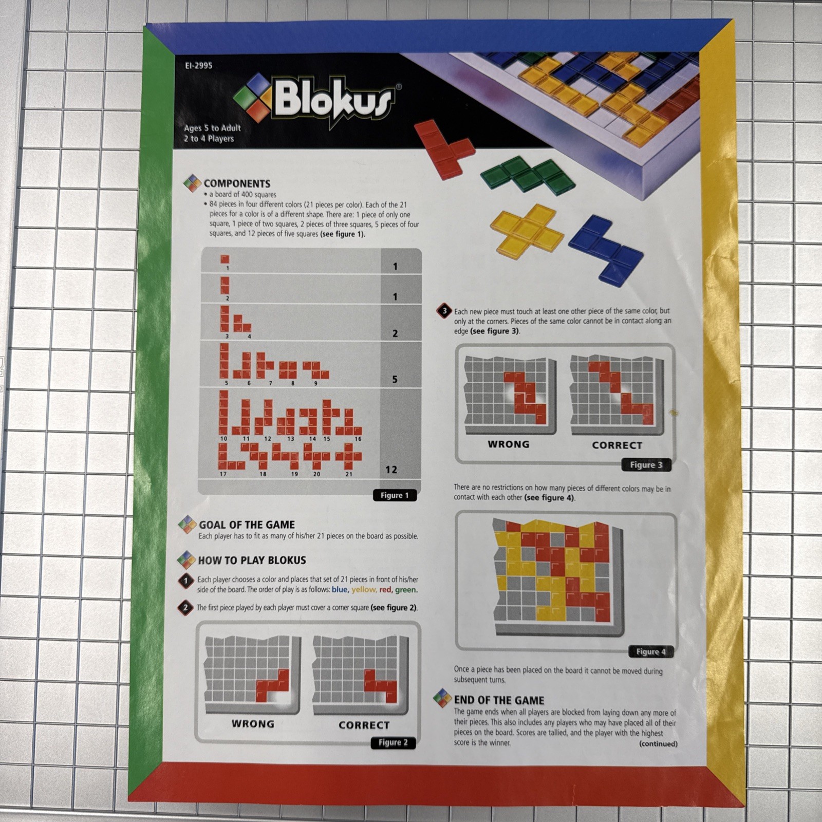 Blokus Board Game Deluxe Strategy For The Whole Family EI-2995 2003 Edu Insights
