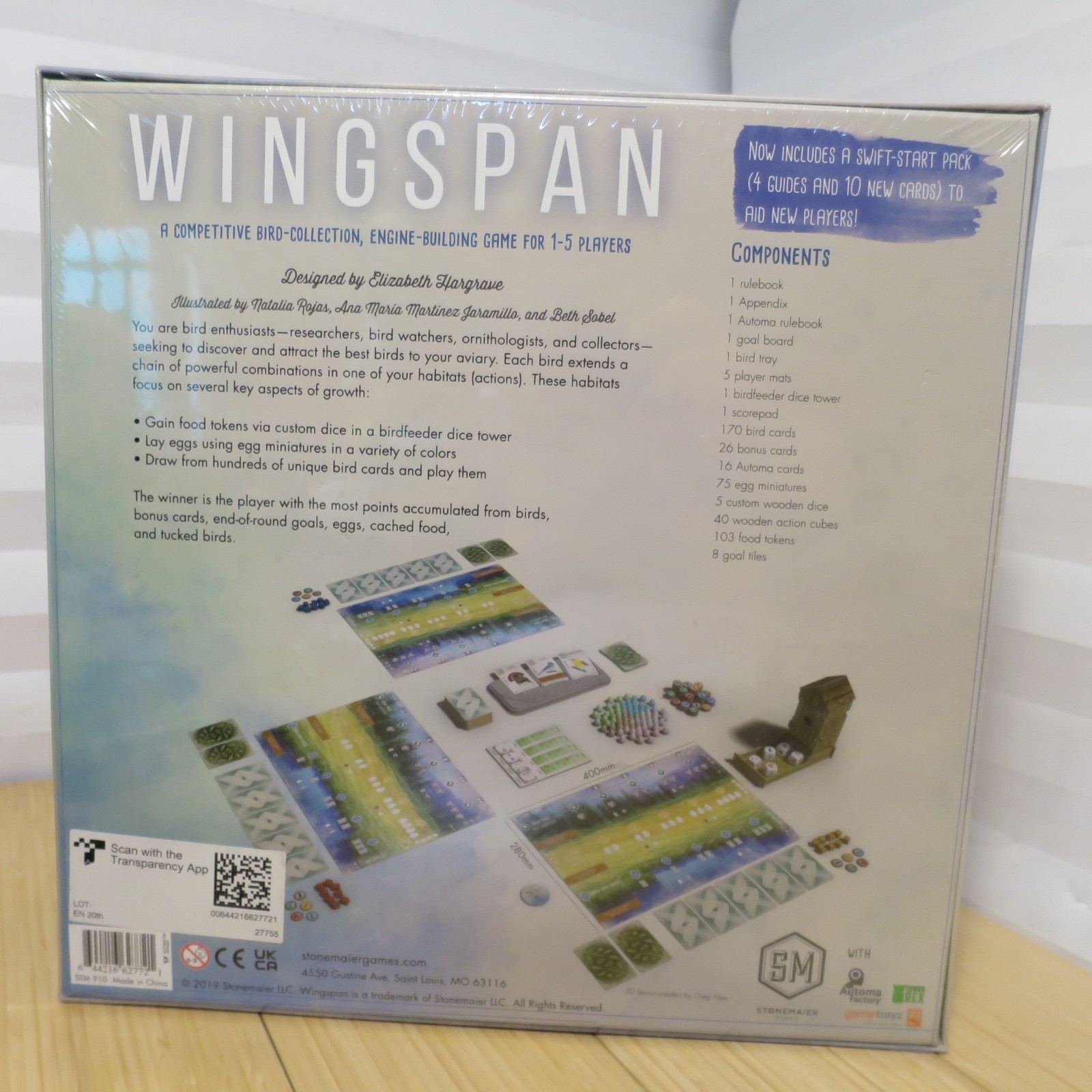 WINGSPAN Board Game New Sealed Stonemaier 2019 Swift Start Pack STM910