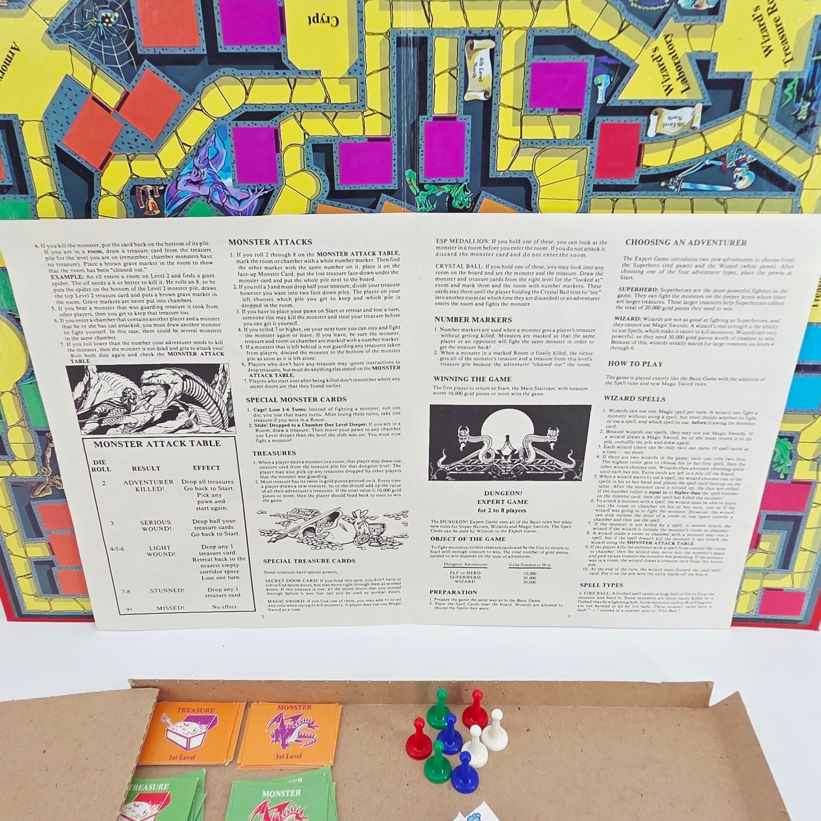 Dungeon! Vintage 1981 TSR Fantasy Boardgame Dungeons & Dragons Era Incomplete