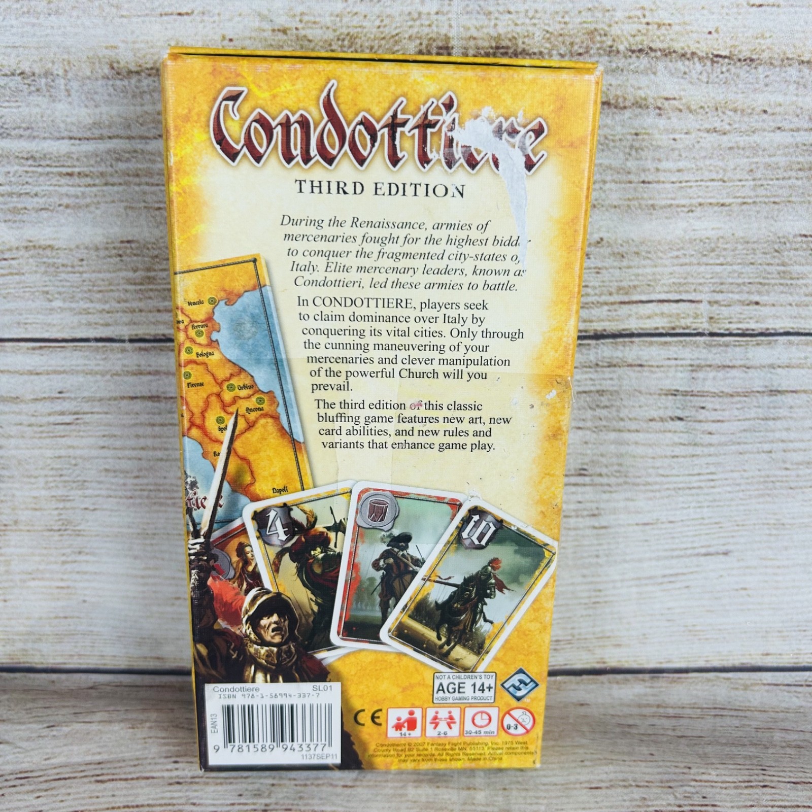 Condottiere Board Game Complete Renaissance Strategy Fantasy Flight Games Very G