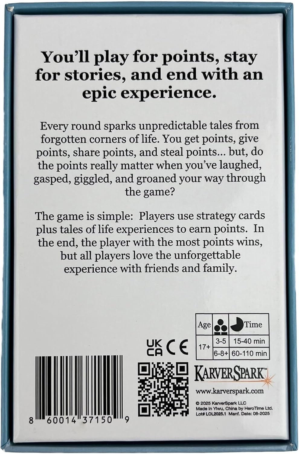 Life Out Loud Storytelling Card Game Friends Family Party Game Ages 17+ New