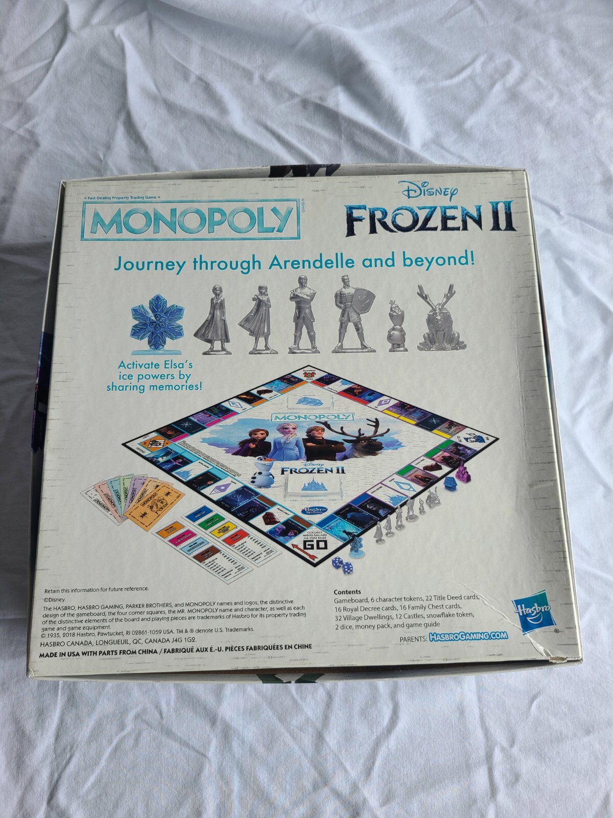 Disney Frozen 2 Monopoly Board Game Complete Elsa Olaf Anna Family Games Hasbro
