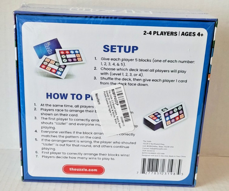 The Uzzle 3.0 Board Game Family Block Puzzle Game for Children & Adults