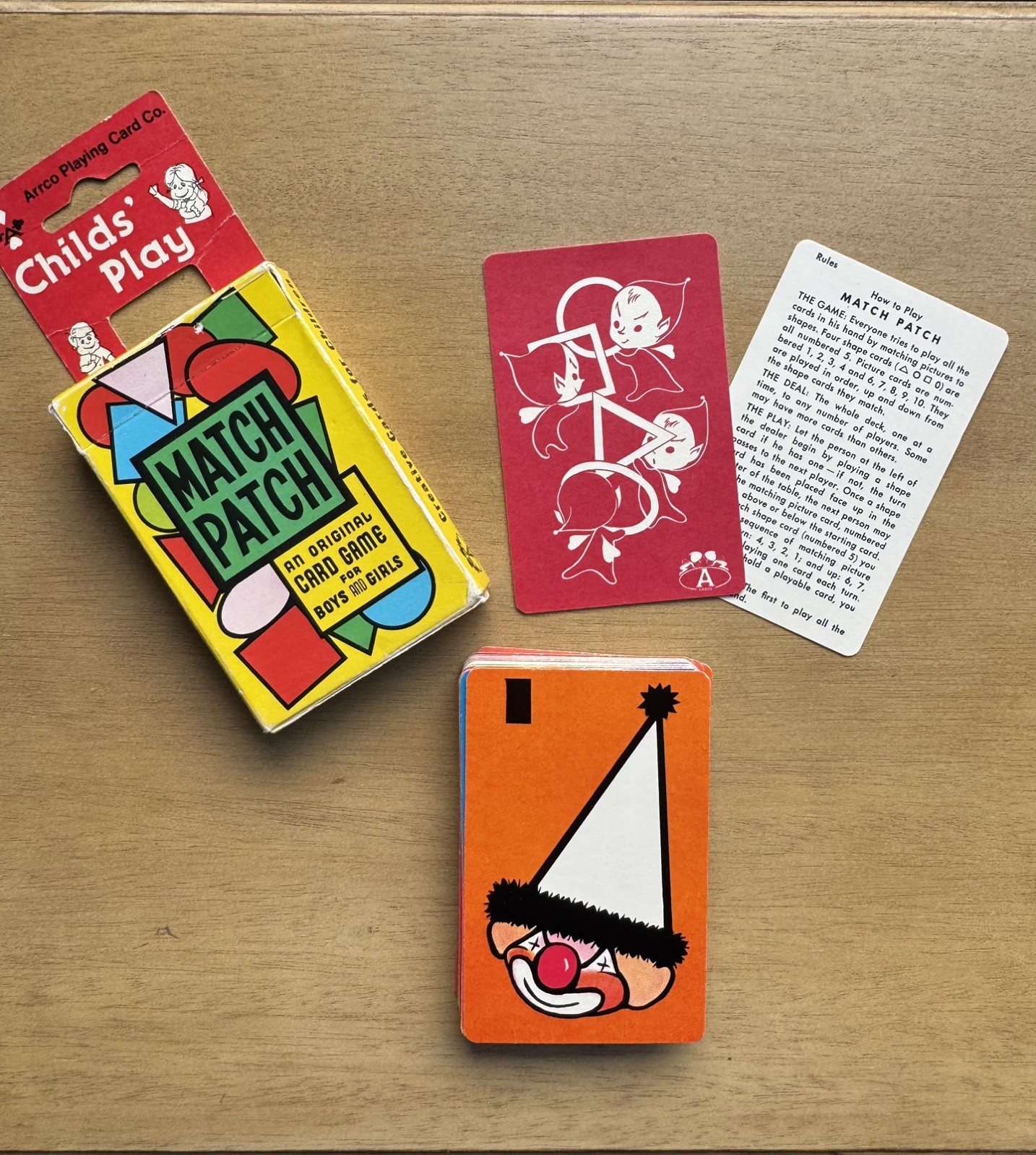 Vintage 1950s Arrco Playing Card Co. Match Patch Card Game *Missing Square Card
