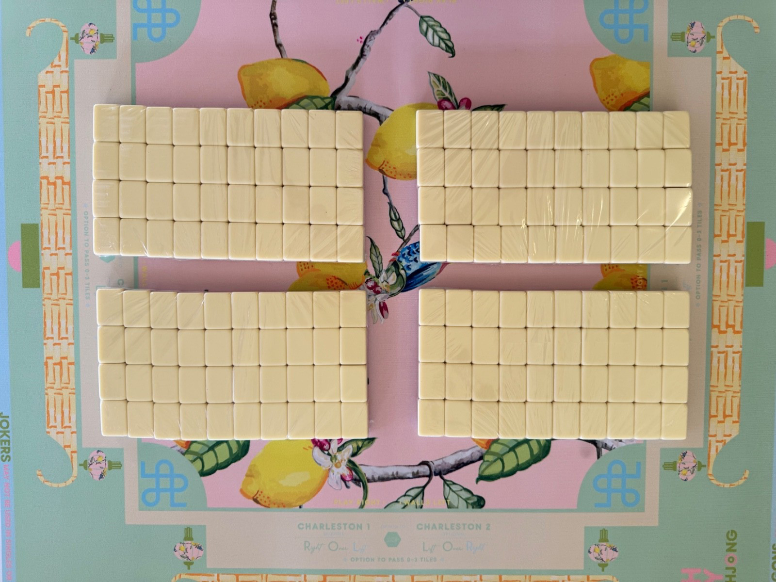 NEW! Vibrant Layered Mahjong Tiles – Full American Set 160Tiles -Yellow Lion