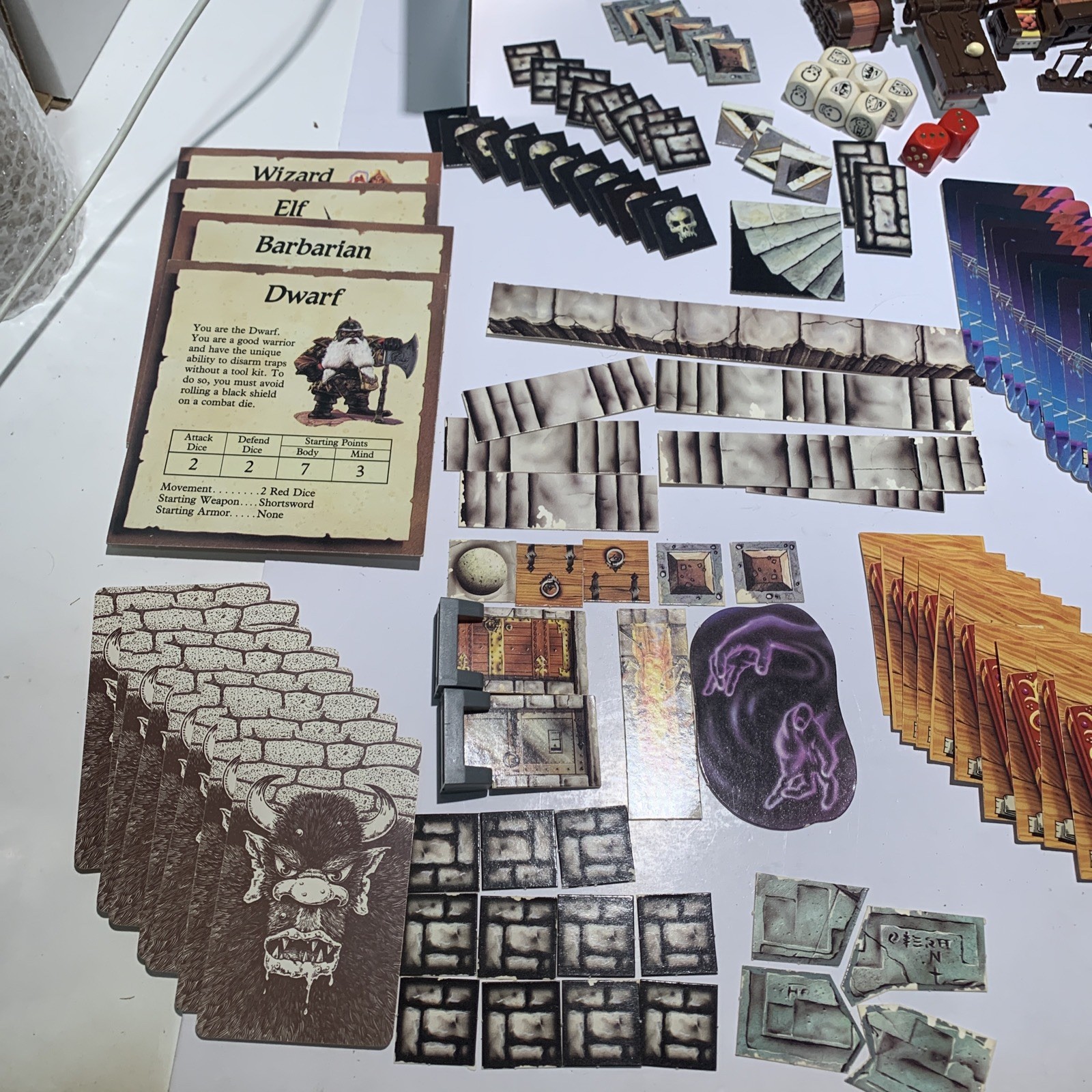 MB Hero Quest Board Game 1989-1990 + Kellar’s Keep Near Complete