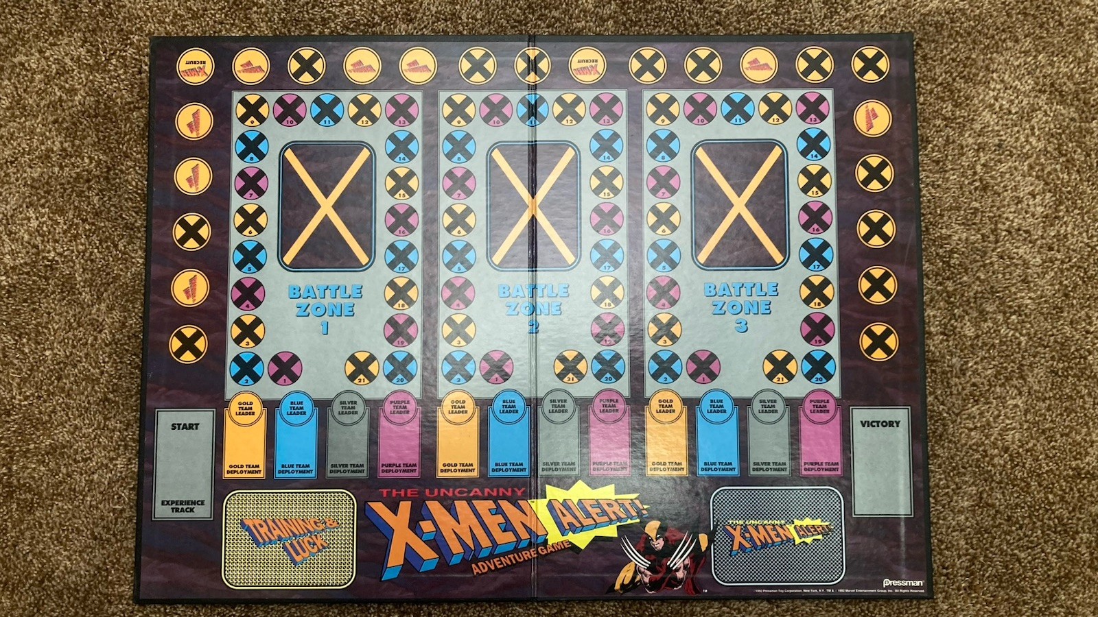 COMPLETE Uncanny X-Men Alert Adventure Game 1992 Pressman Board Game