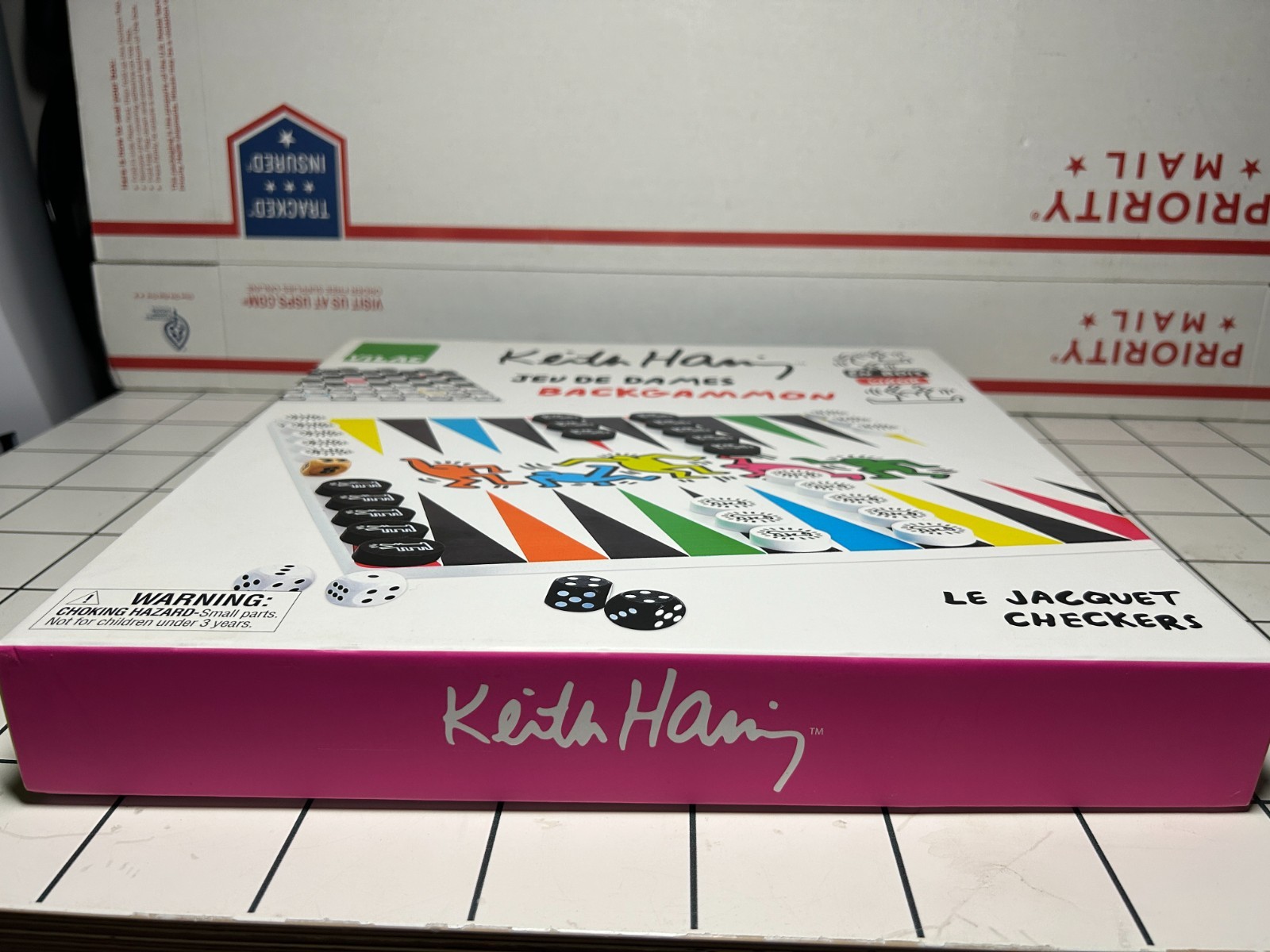 KEITH HARING Vilac Backgammon Set Jeu De Dames Complete In Box CIB Full Set Art
