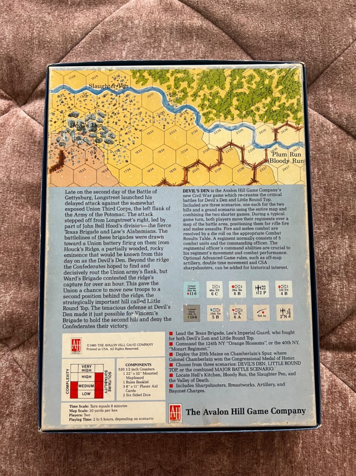 Devils Den American Civil War Game by The Avalon Hill Game Company 1985