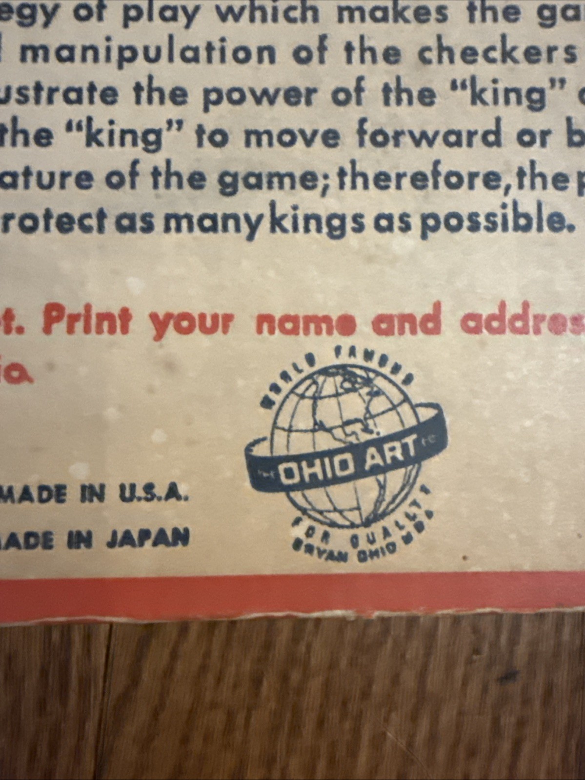 Vintage Chinese & Regular Checkers Metal Game Ohio Art #538 2-in-1 Box Board