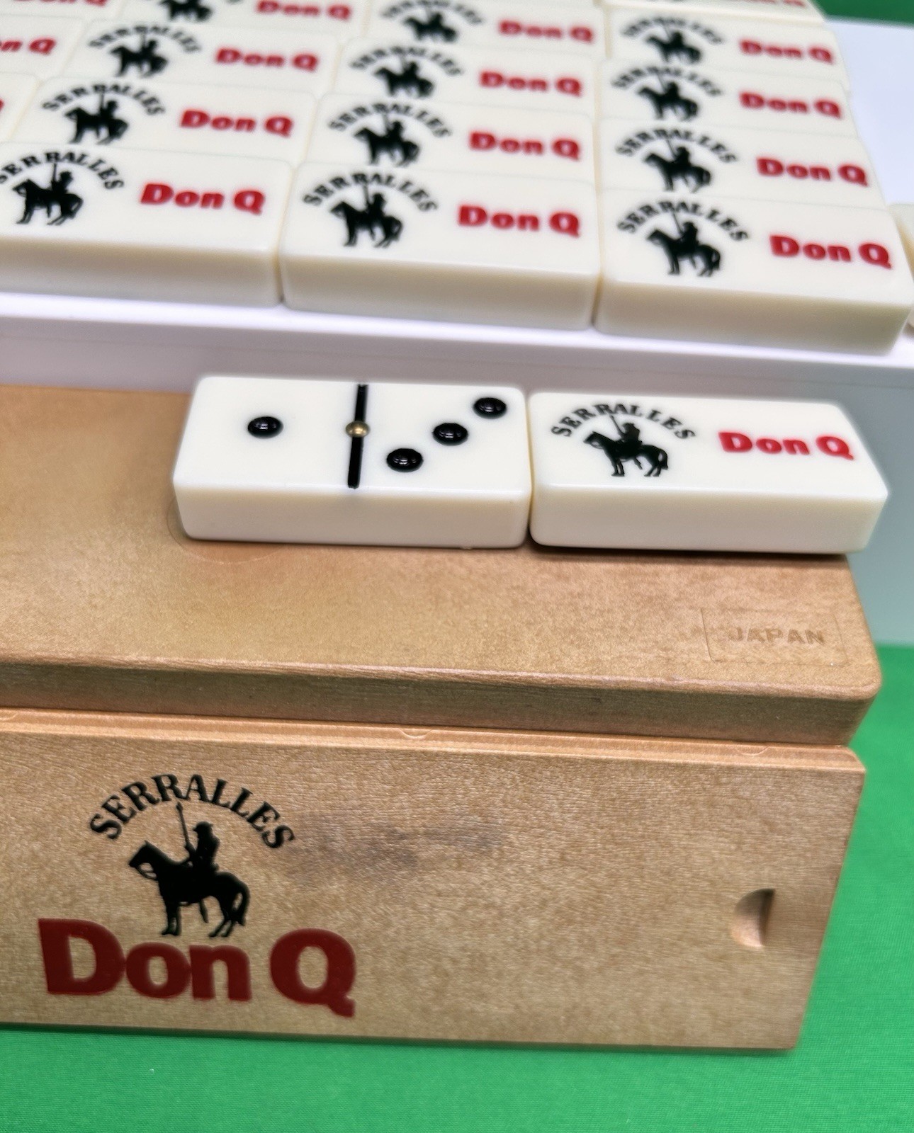 Vintage DON Q SERRALLES Quixote Rum Promotional Bakelite Domino SET Clean JAPAN
