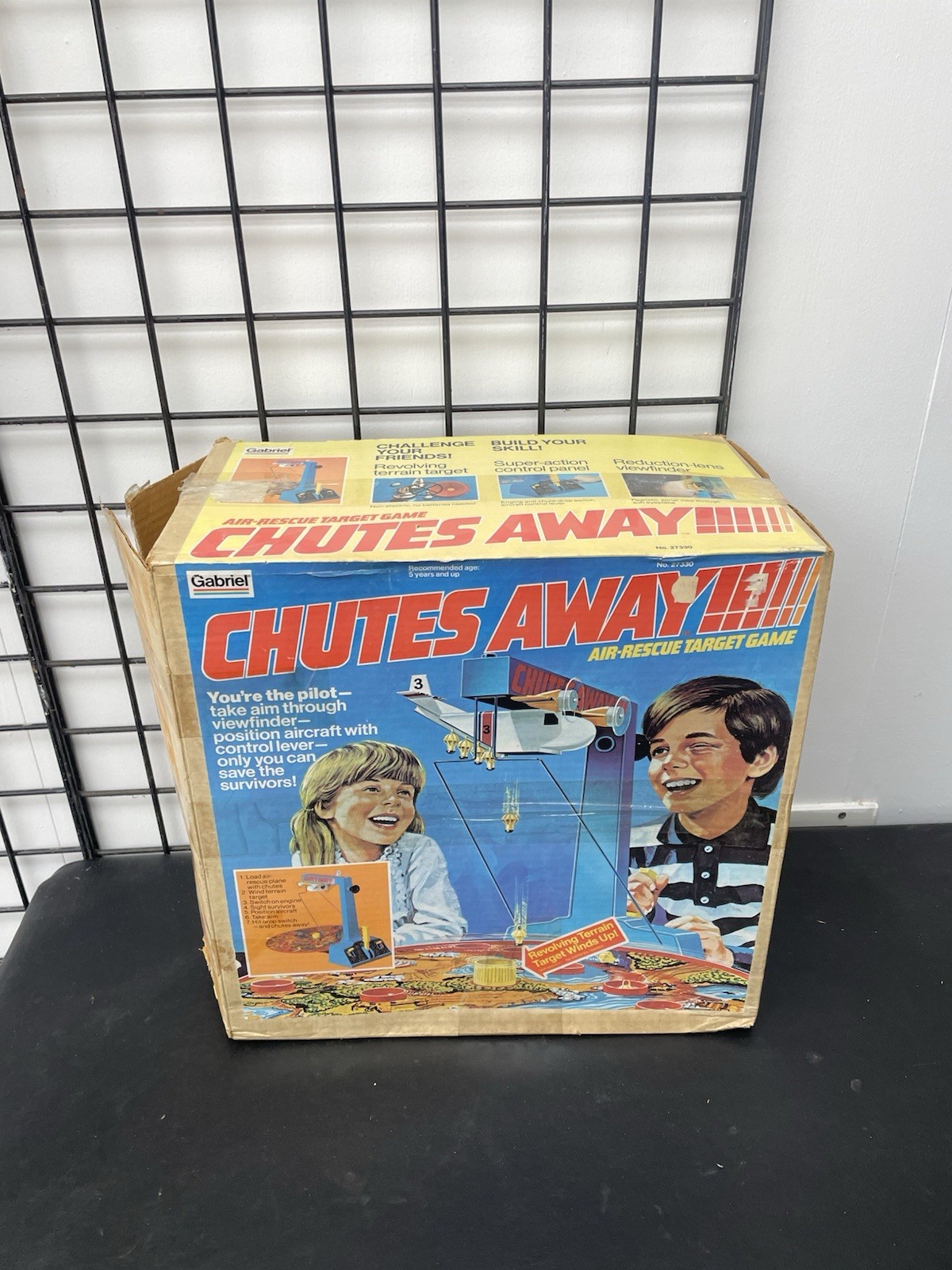1977 Gabriel Chutes Away Air Rescue Target Game Tested & Working! With Box!