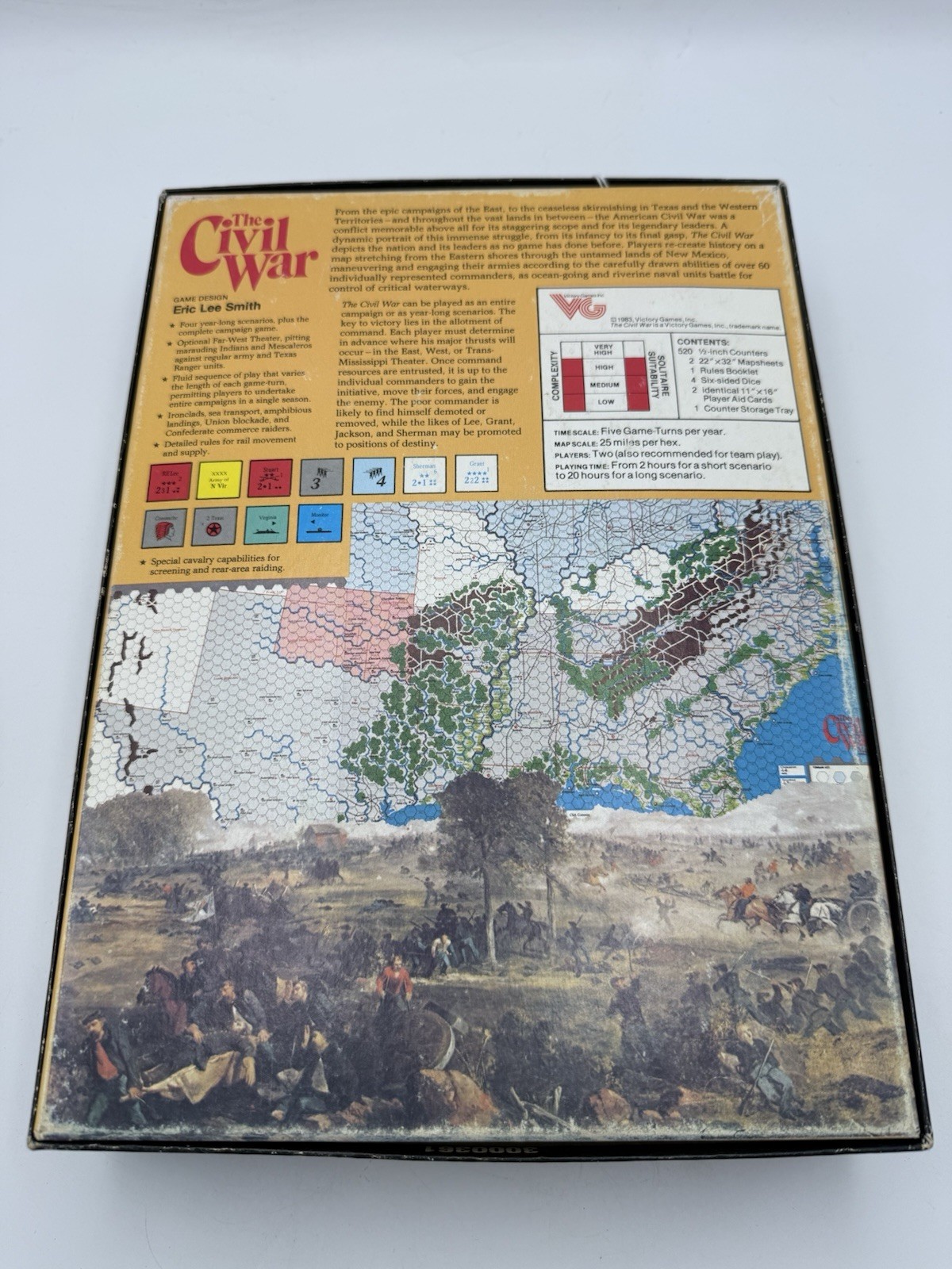 The Civil War 1861-1865 War Board Game in Original Box- 1983 Vintage- COMPLETE