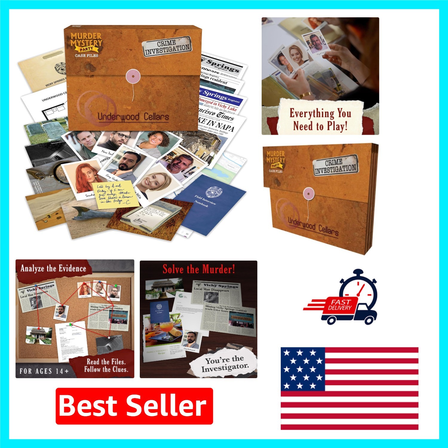 Unravel a 20- Mystery with Interactive Case Files – Perfect for Parties!