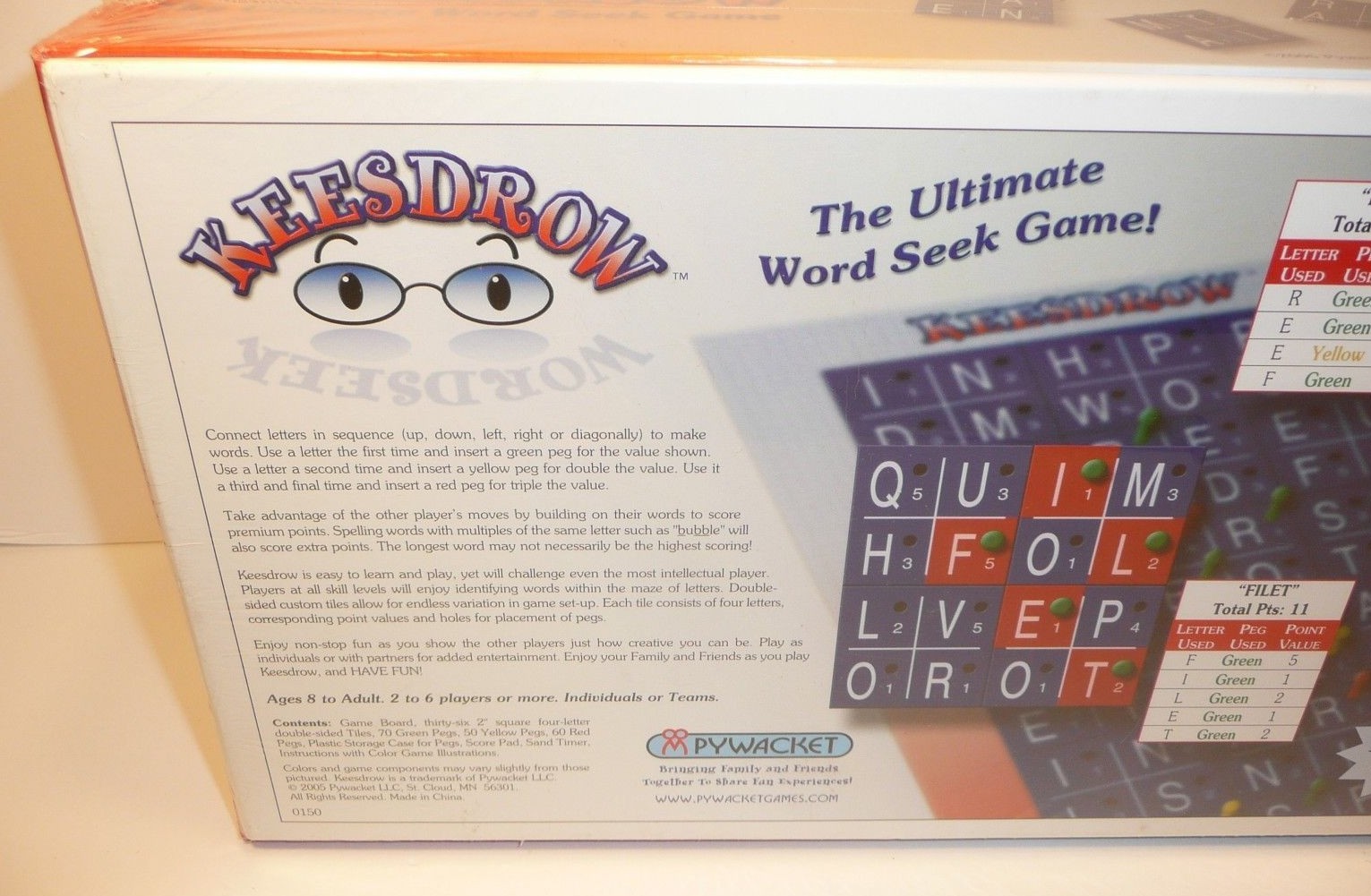 Keesdrow The Ultimate Word Seek Game Board Game Mensa Smart Play Toy Pywacket