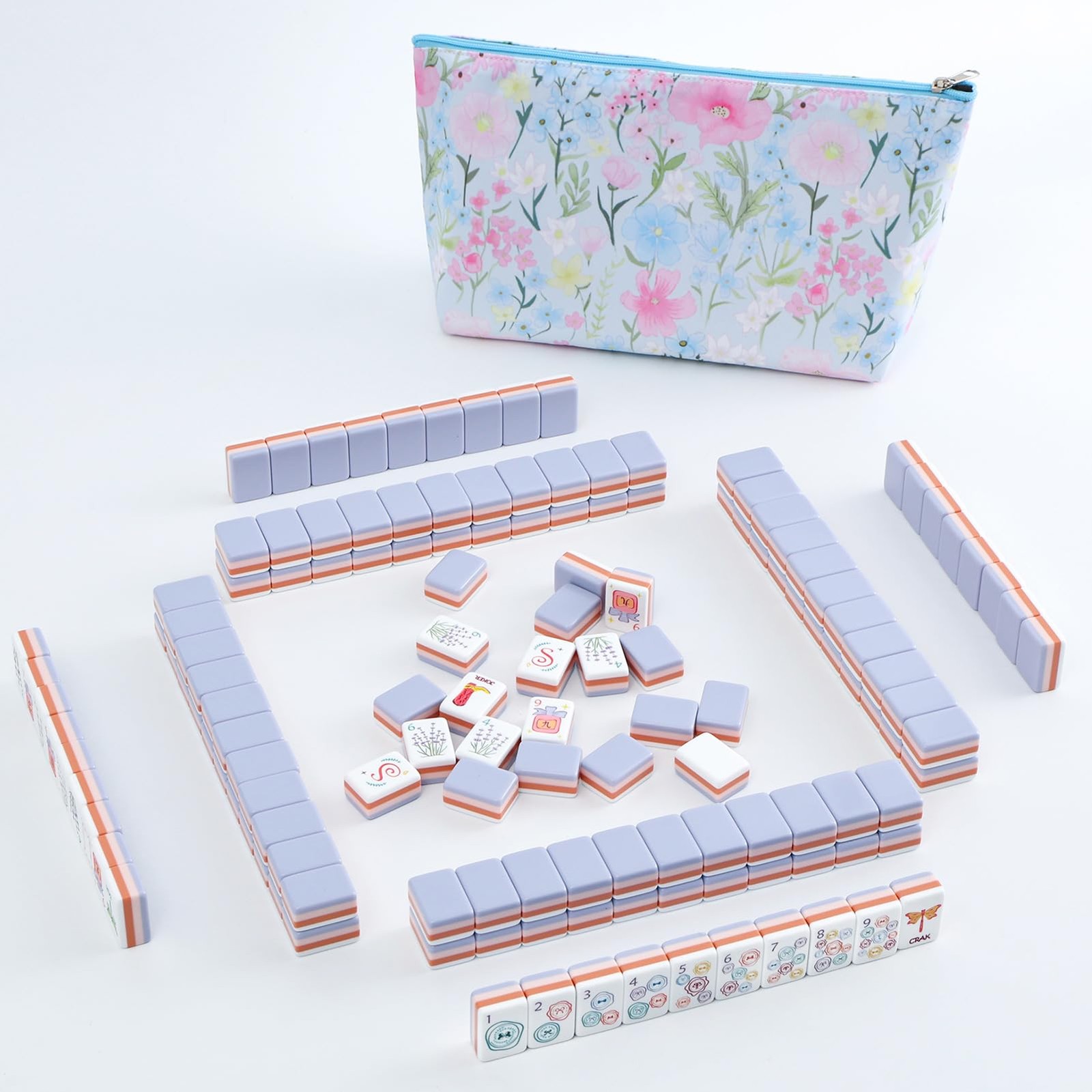 American Mahjong Tile Set,160 Light Purple Acrylic (4-Layer) Engraved Mahjong…