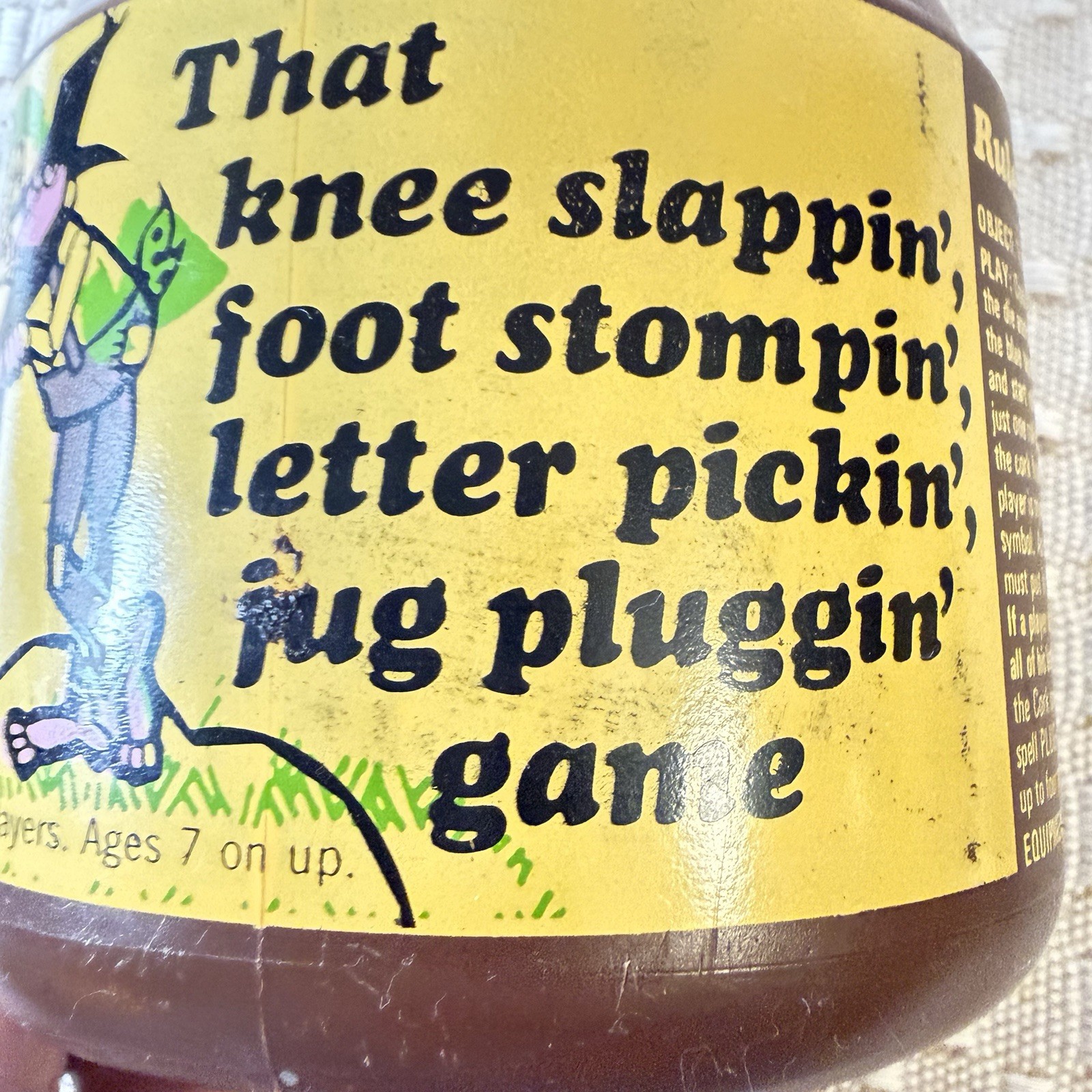 VINTAGE 1969 Parker Brothers PLUG-A-JUG Game WHISKEY JUG with CORK USA Family