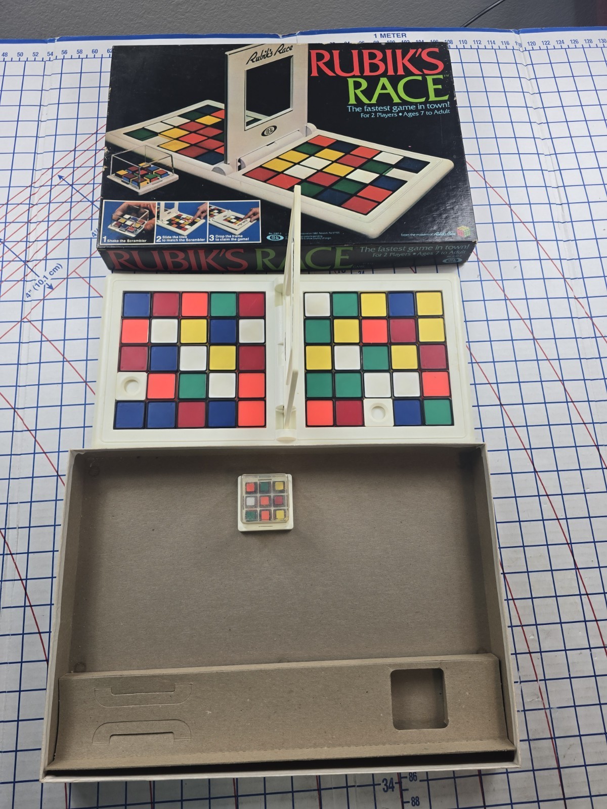 Rubik’s Race game original box by Ideal 1982 maker’s Rubik’s cube Great Shape