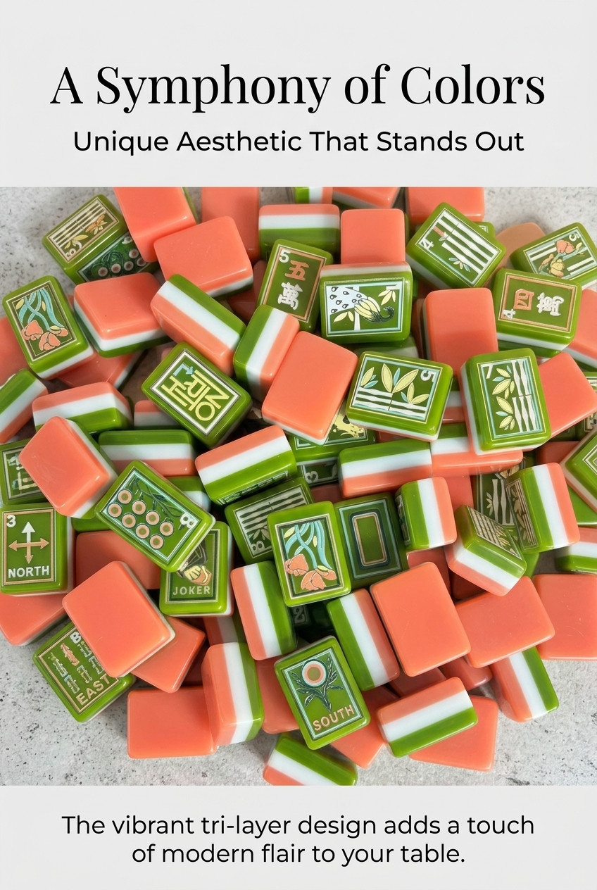 US Stock American Mahjong Tiles 160 Oil Painting Hand-Painted Mahjong Set