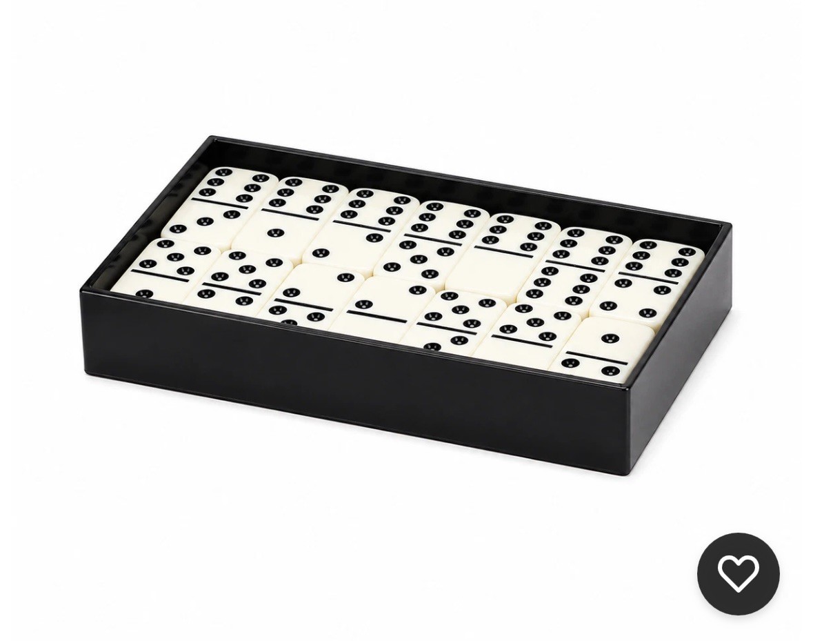 Dominoes Double 6 Six Professional Size Ivory Color Tile