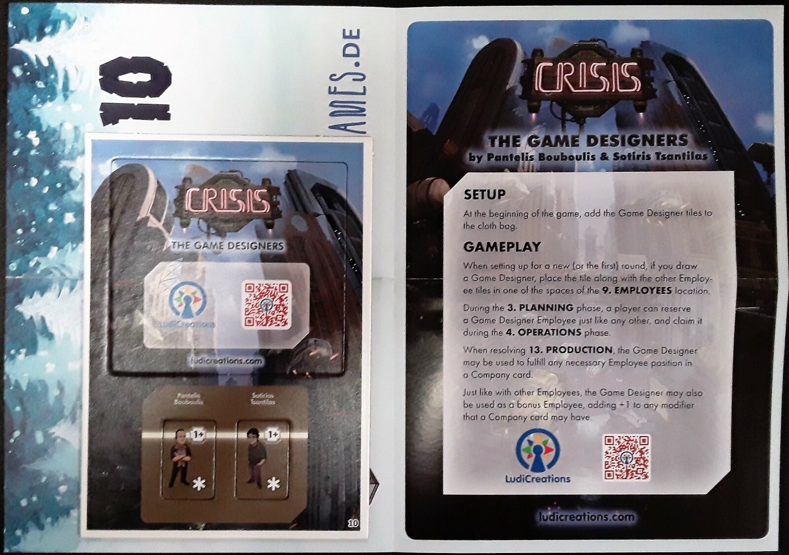 2016 ADVENT Calendar Promo 10: CRISIS THE GAME DESIGNERS Brettspiel NEW Game