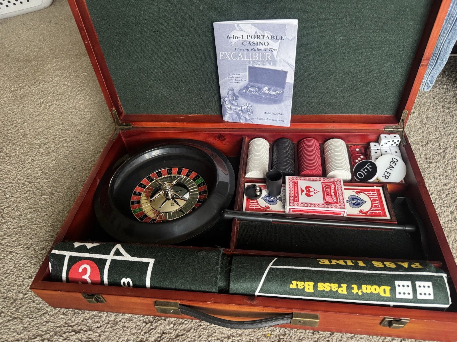 Excalibur Electronics 6-in-1 Portable Casino Game Set Complete, Model 2040