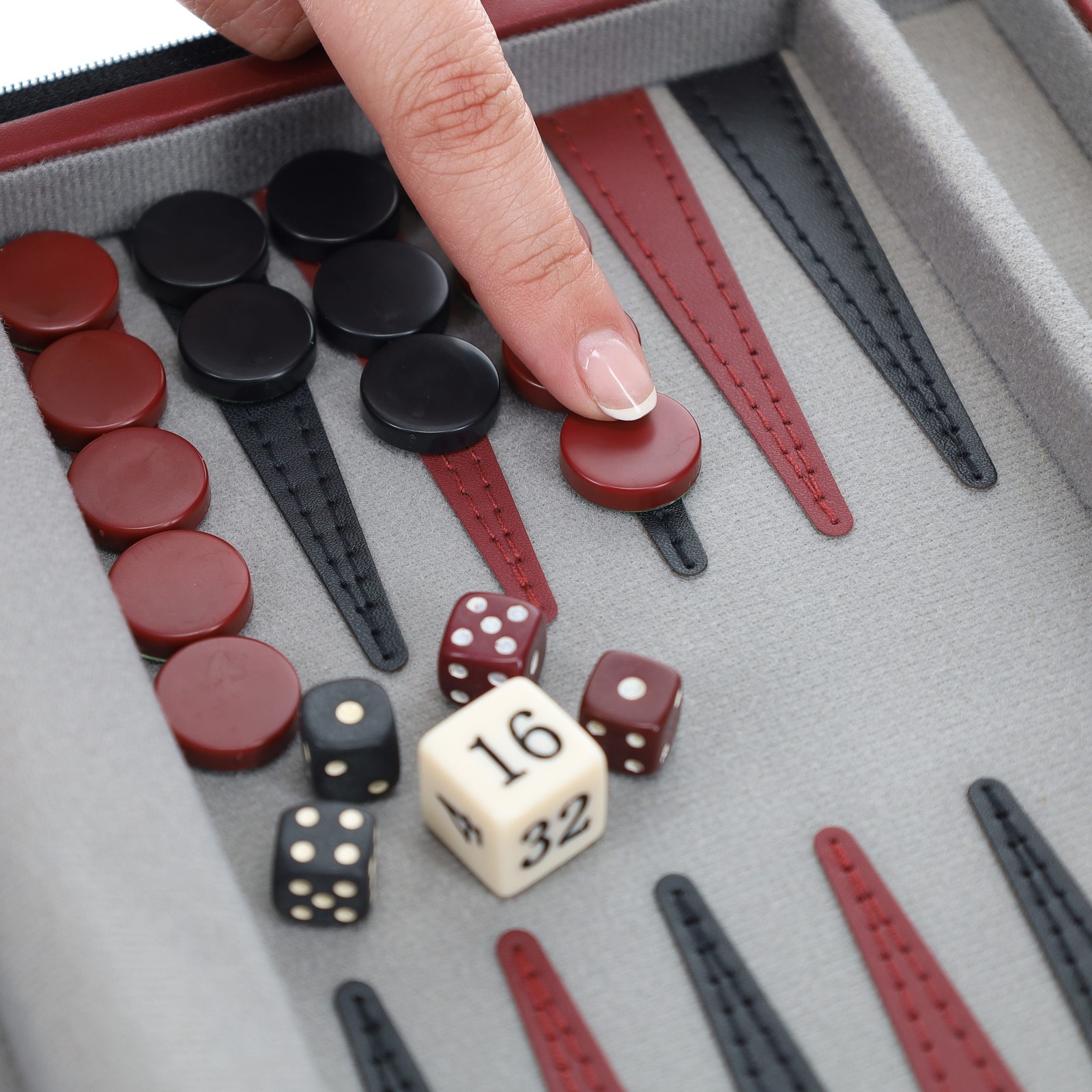 WE Games Magnetic Backgammon Set, Leatherette Case, Carrying Strap – Travel Size