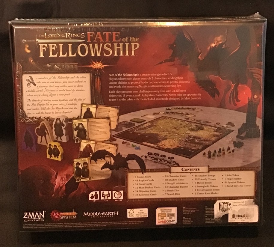 The Lord of the Rings Fate of the Fellowship ~ Z-Man Games ~ New ~ OEJ