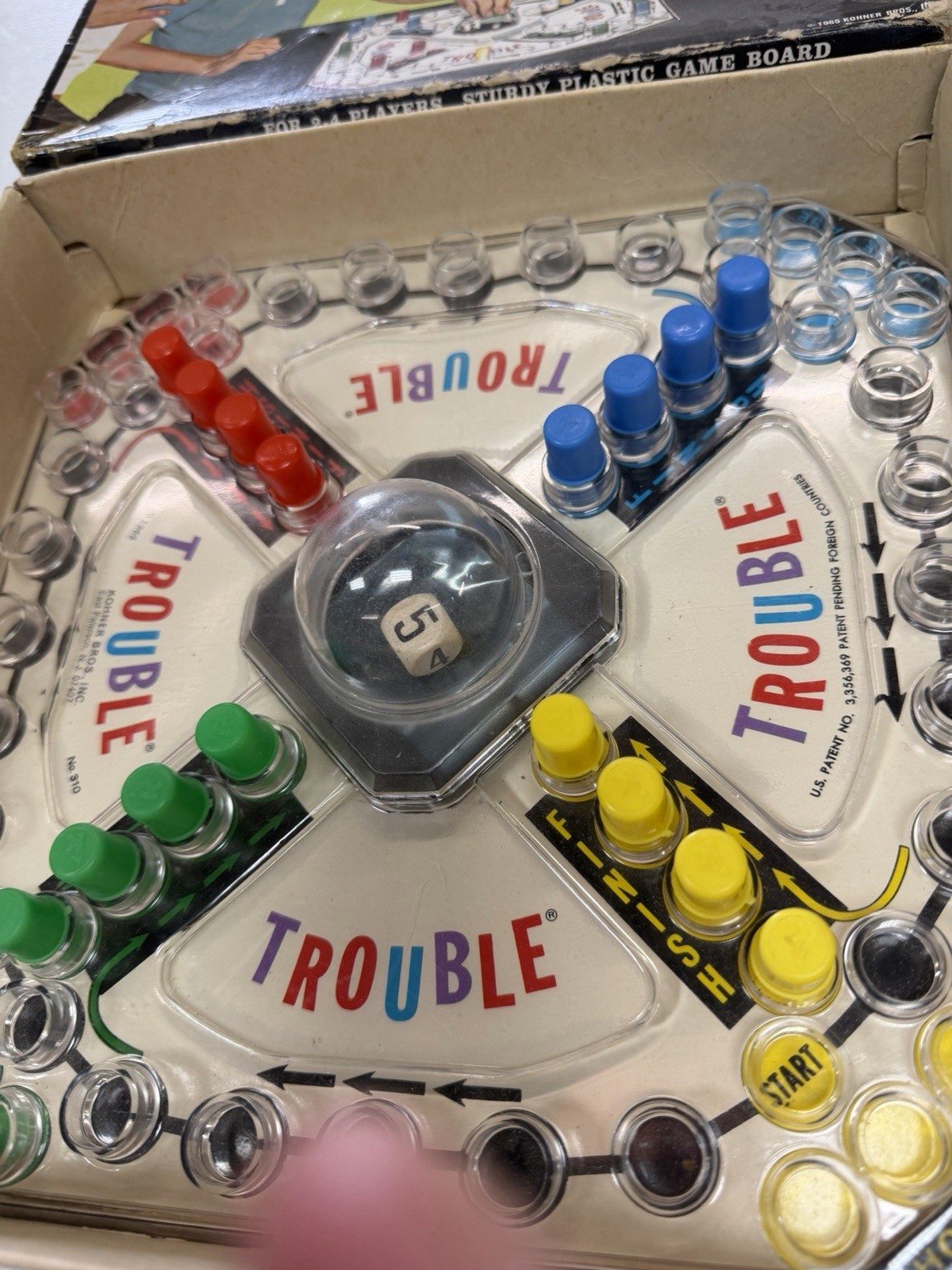 1965 Kohner Trouble Pop-O-Matic Board Game Complete No. 310 Complete