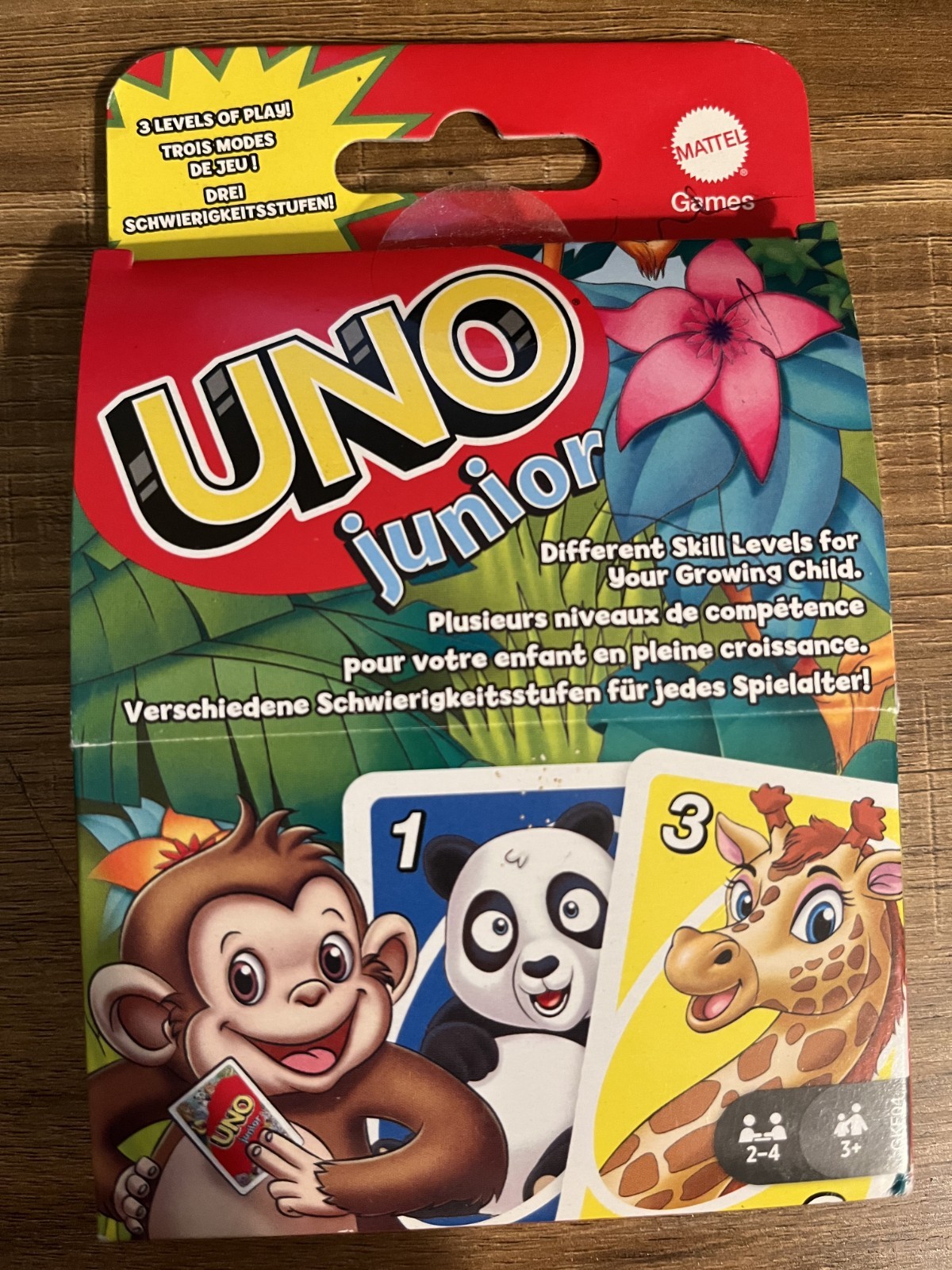 UNO NEW SEALED Junior Card Game 56 Cards Gift Kids 3 Years Old & Up, 2 players