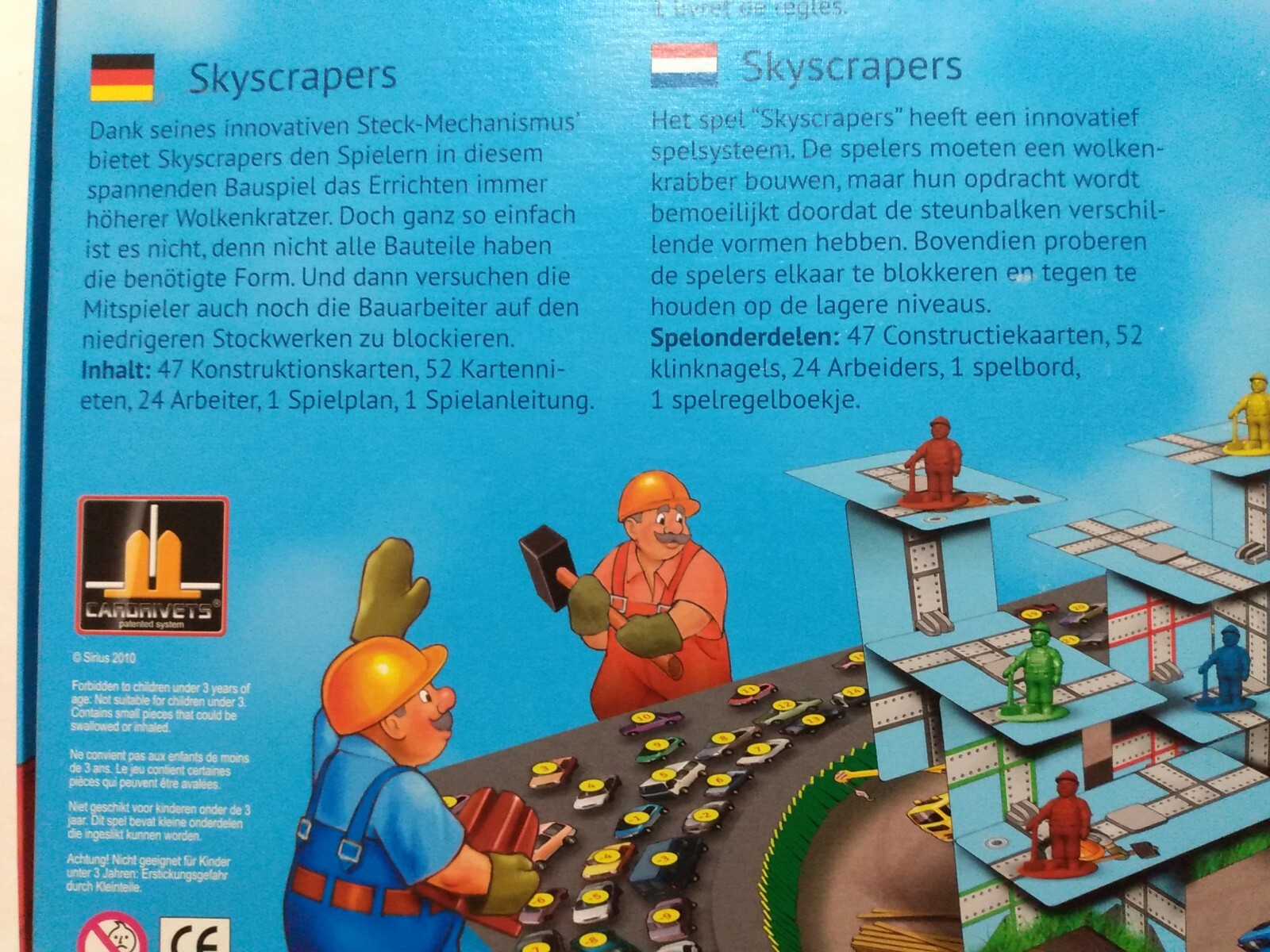Game Skyscrapers Sirius Building & Blocking 2-4 play Ages 8 Up Mainini Boelinger