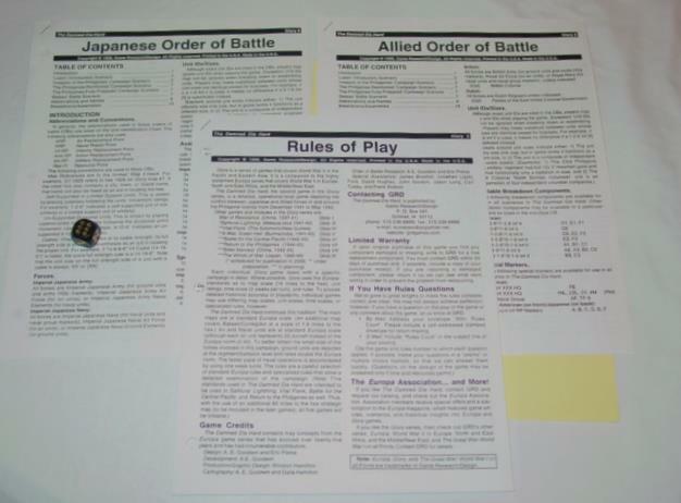 GRD game – The Damned Die Hard – Philippines ’41 – Glory Game 2 (UNPUNCHED)