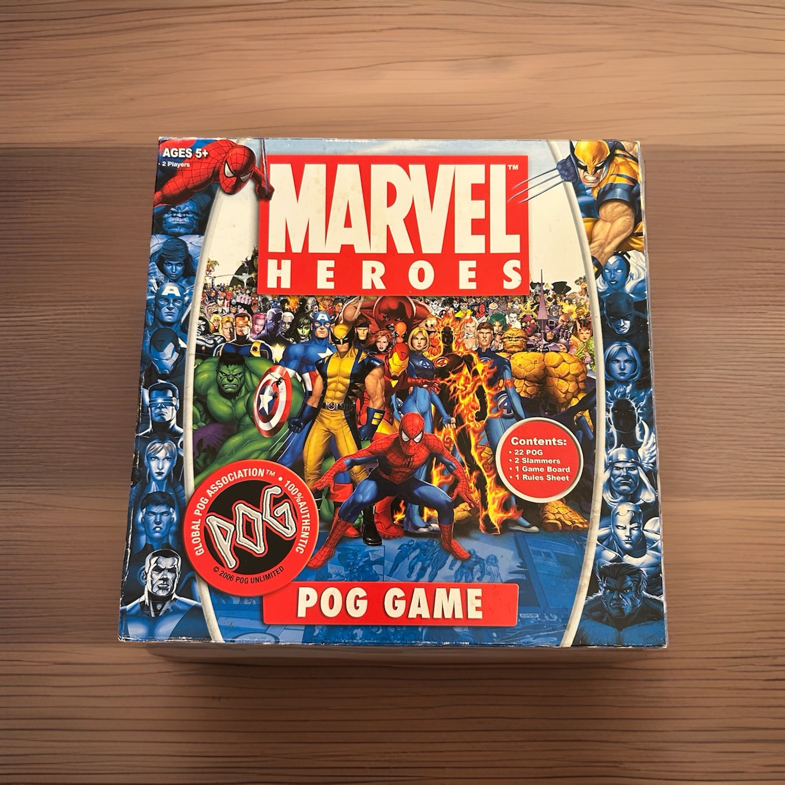 Marvel Heroes POG Game 2006 STACK’EM and SLAP’EM With Extra POGs COMPLETE