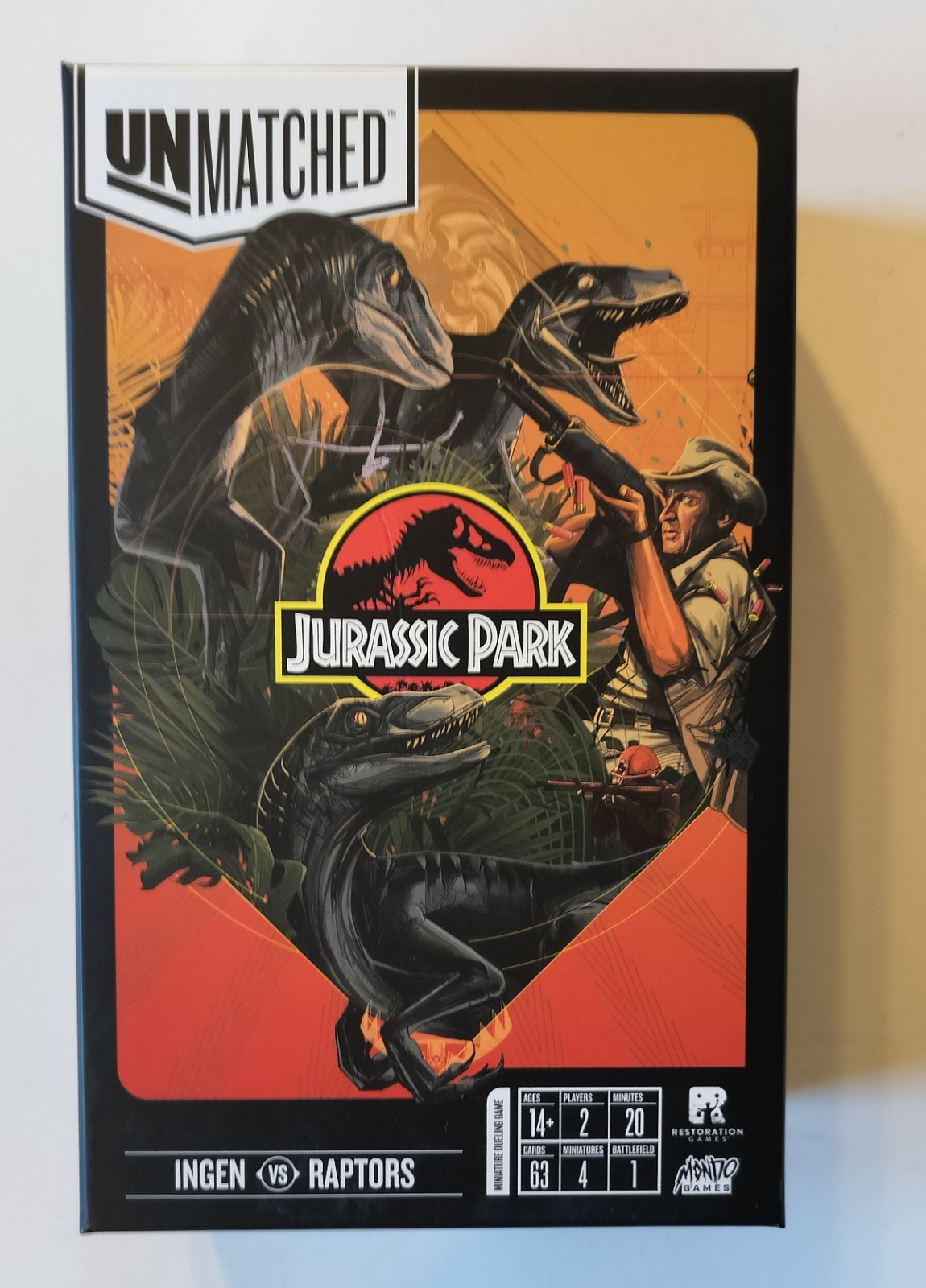 Unmatched Jurassic Park Ingen Vs Raptors Board Game Mondo Sleeved