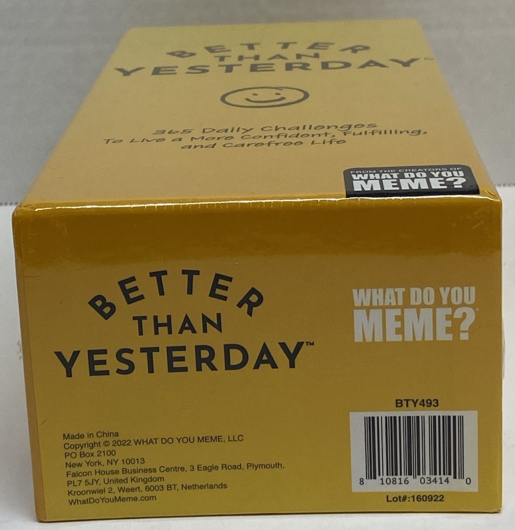 Better Than Yesterday 365 Daily Challenges Card Game For 1+ Players NEW/SEALED