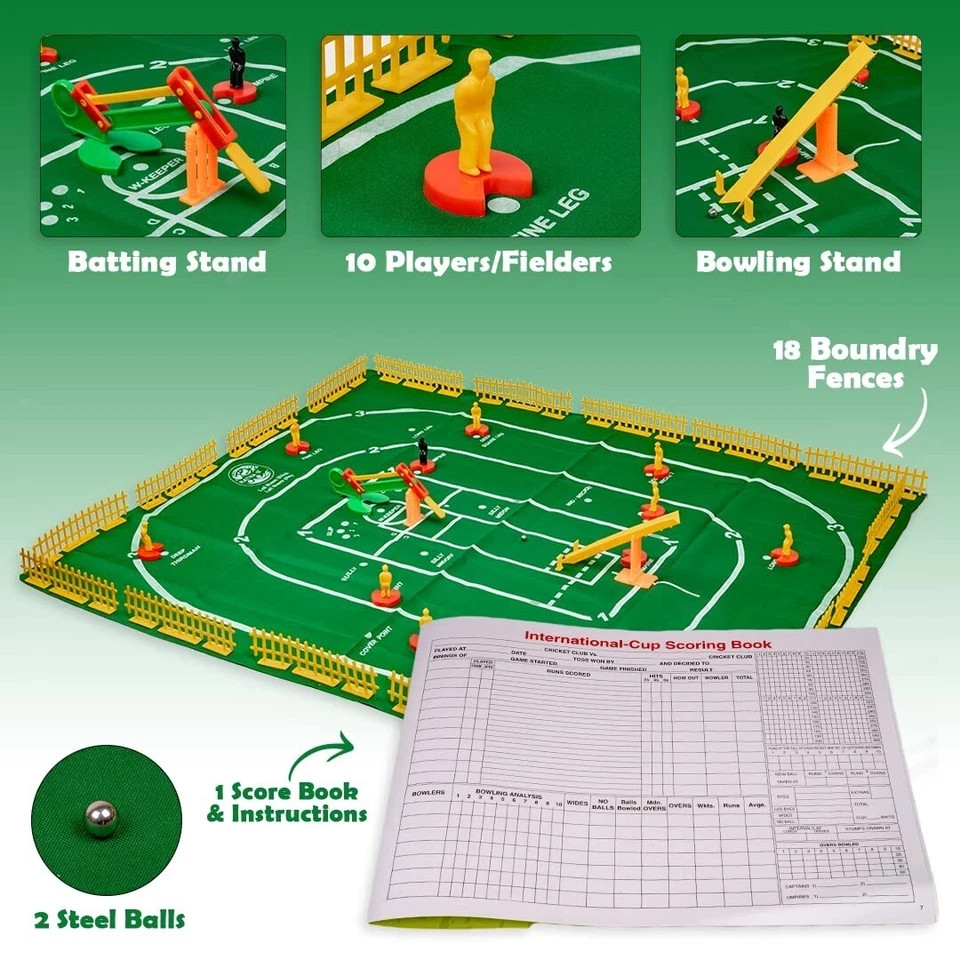 Indoor International Cricket Board Game for Kids, Multicolor