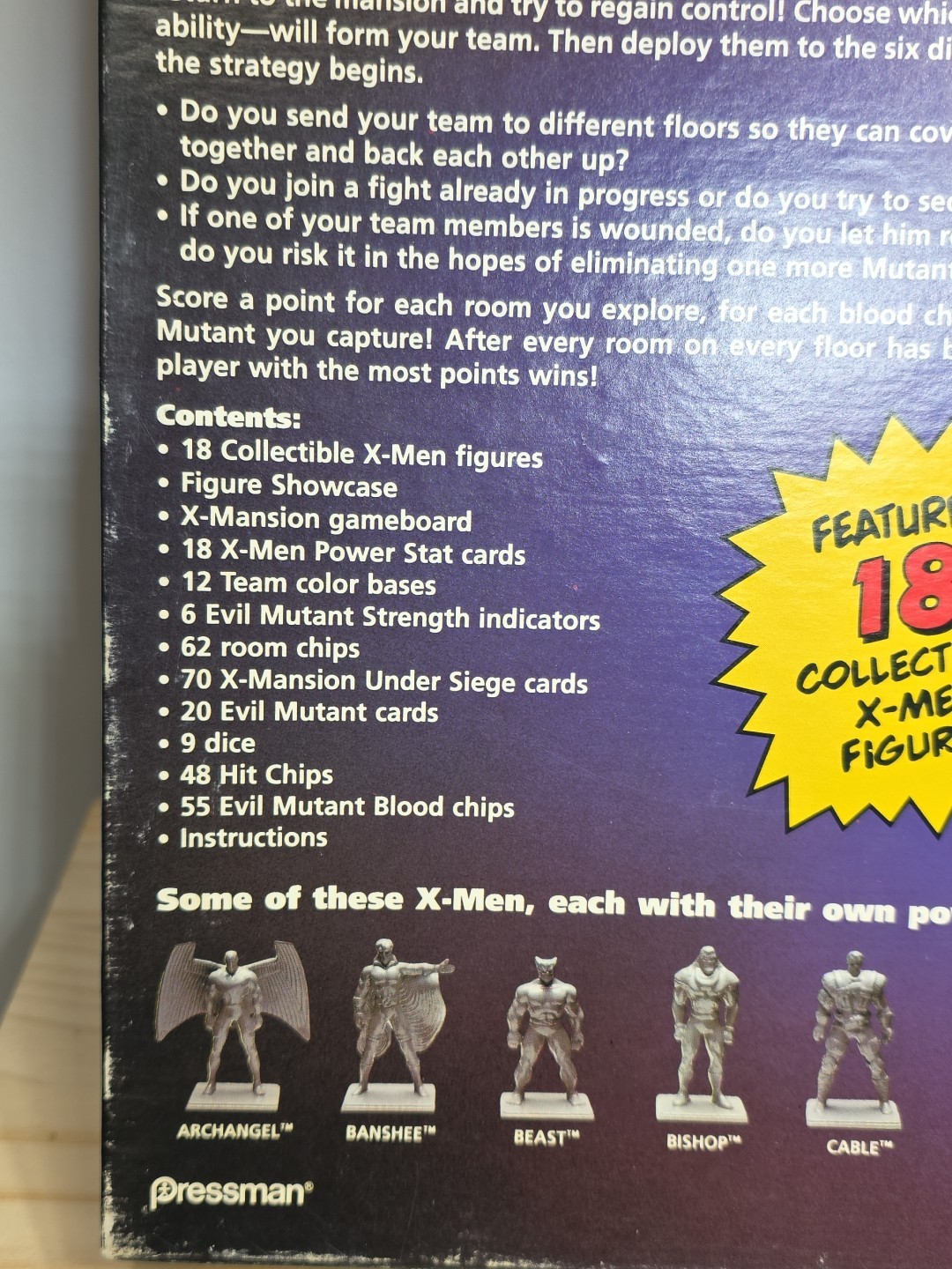 1994 X-Men Under Siege 100% Comple Board Game Marvel Comics Pressman 18 Figures