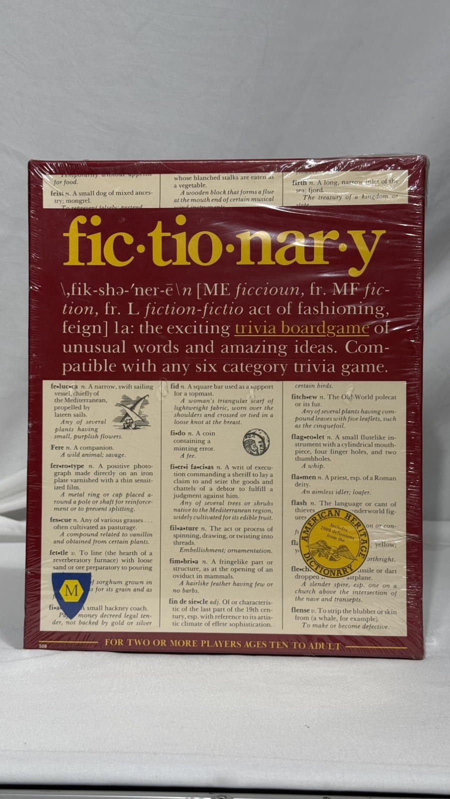 Fictionary 1984 Mayfair Games Board Game New Sealed Vintage Fic•tio•nar•y