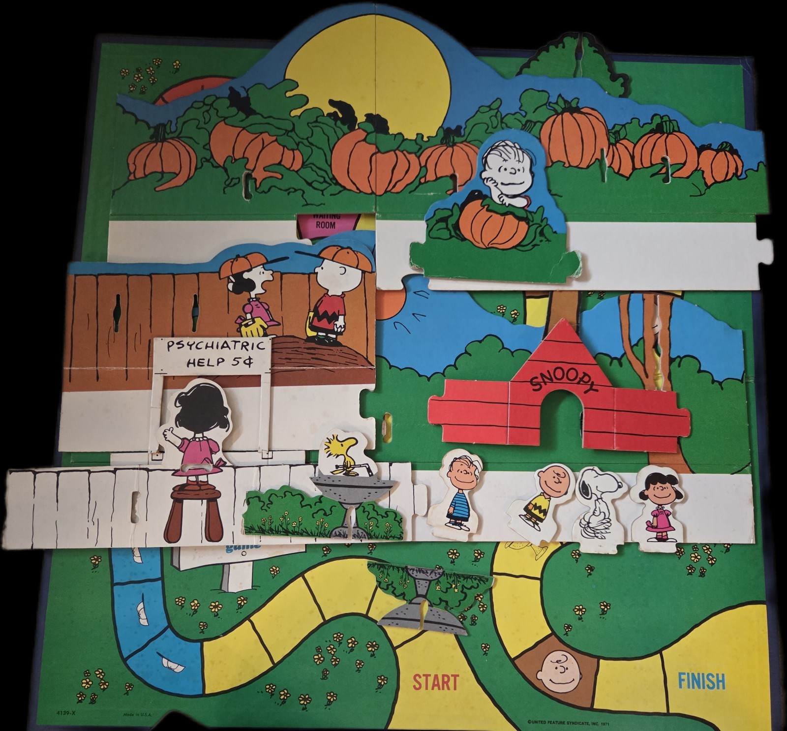 “GOOD OL CHARLIE BROWN” BOARD GAME Vintage MB 1971 100% COMPLETE PEANUTS SNOOPY