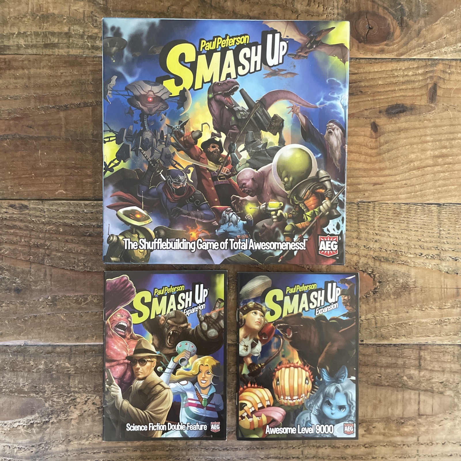Smash Up Board Game + 2 Expansions – 16 Total Decks Excellent Condition Complete