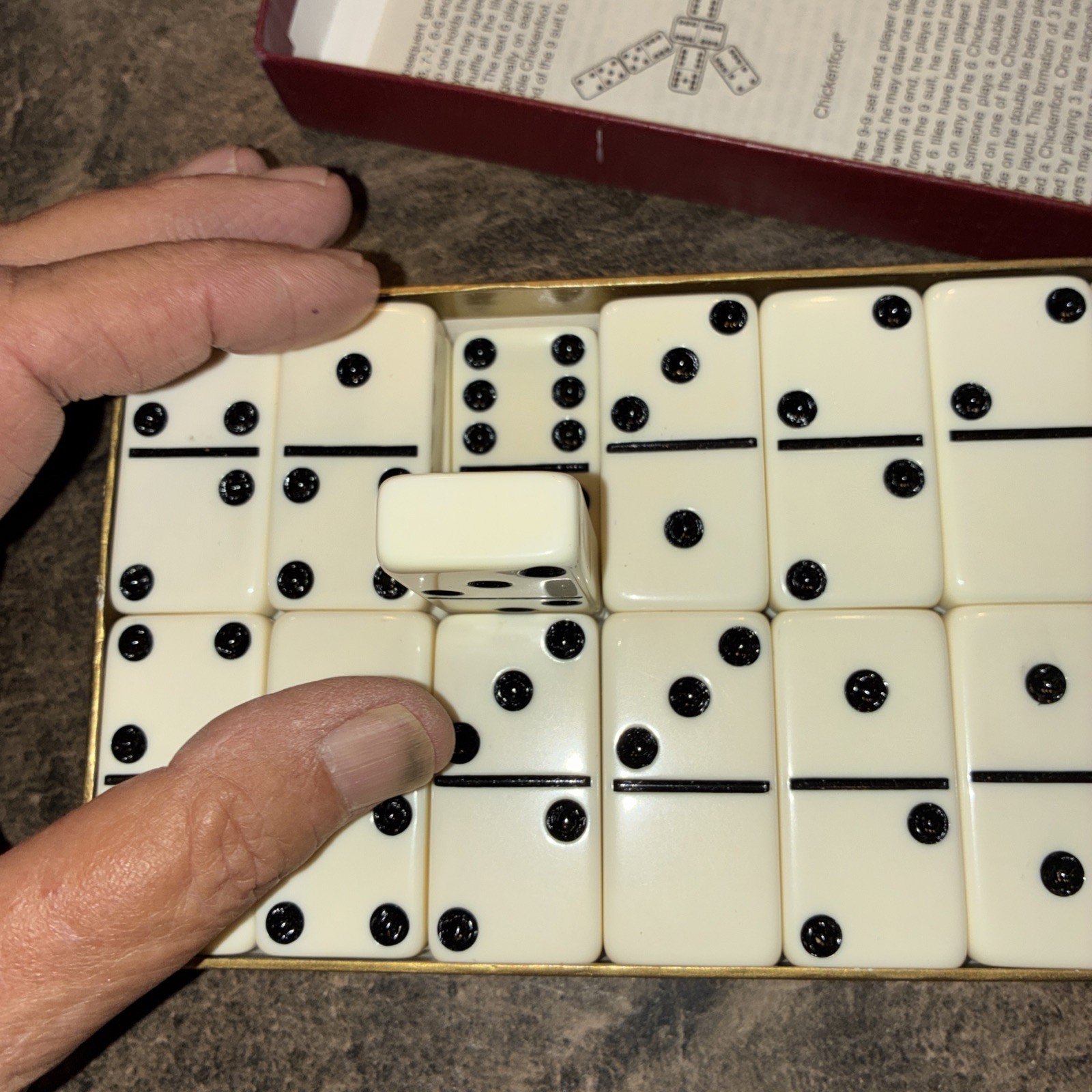 Vintage Puremco Extra Thick Dominoes Complete w/Box USA