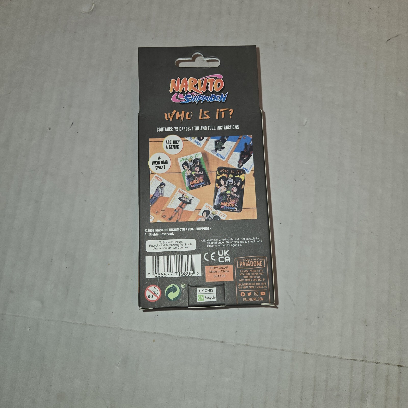 Naruto Shippuden Who is it? Paladone 72 cards Game Metal tin VIZ New Anime