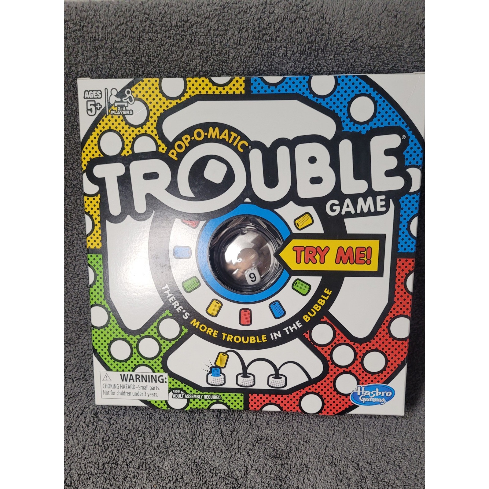 Hasbro Gaming Trouble Board Game Pop-O-Matic Die Roller Ages 5+ A5064