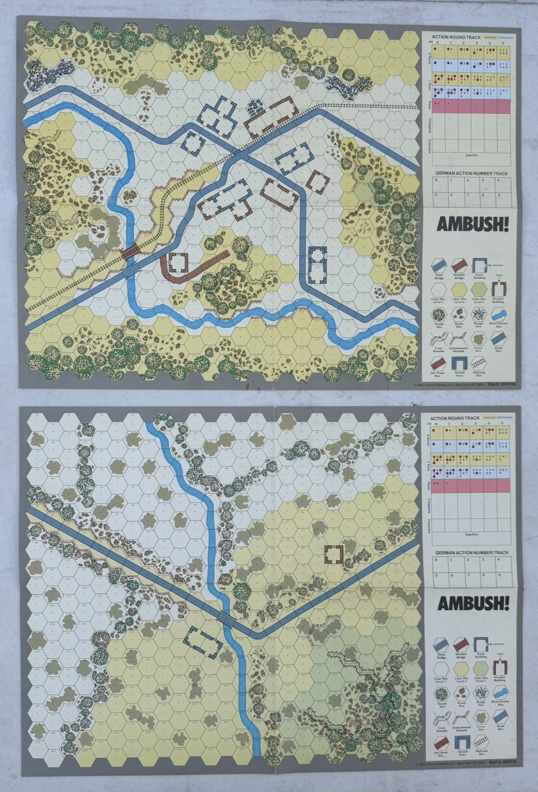 1983 Victory Games Ambush Map A & B